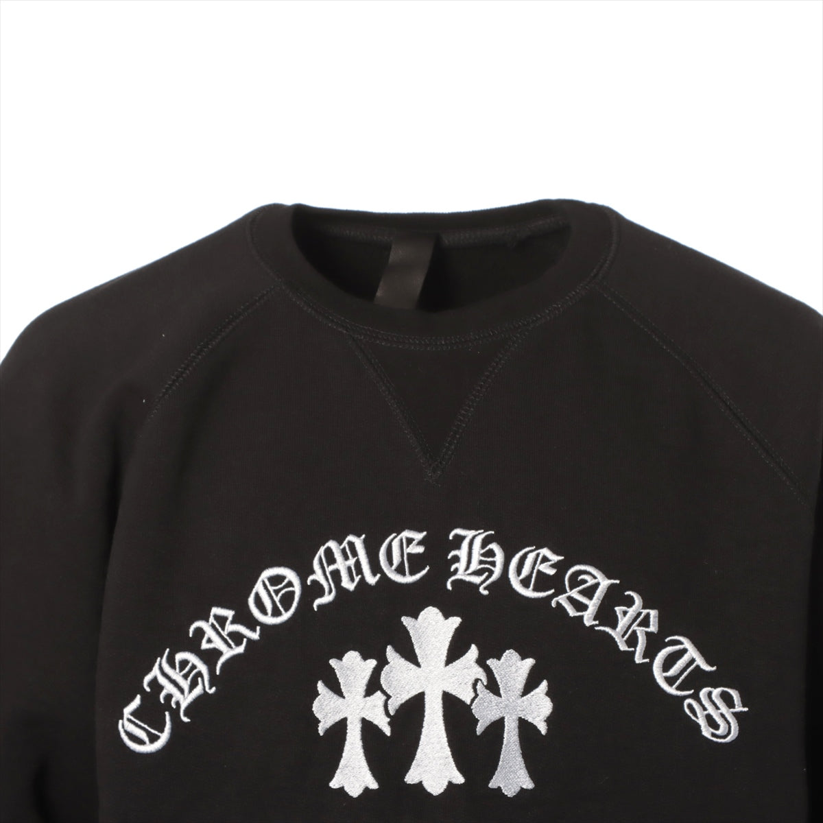 Chrome Hearts Y NOT Basic knitted fabric Cotton size XL Black Cemetery cross logo embroidery