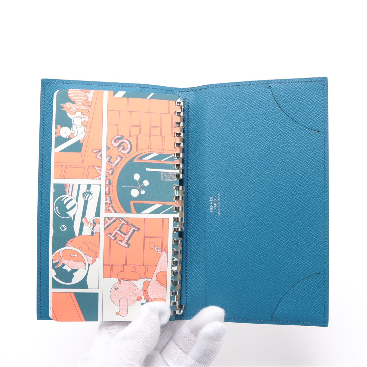 Hermès Agenda Vision Veau Epsom Notebook cover blue x navy Silver Metal fittings Z: 2021