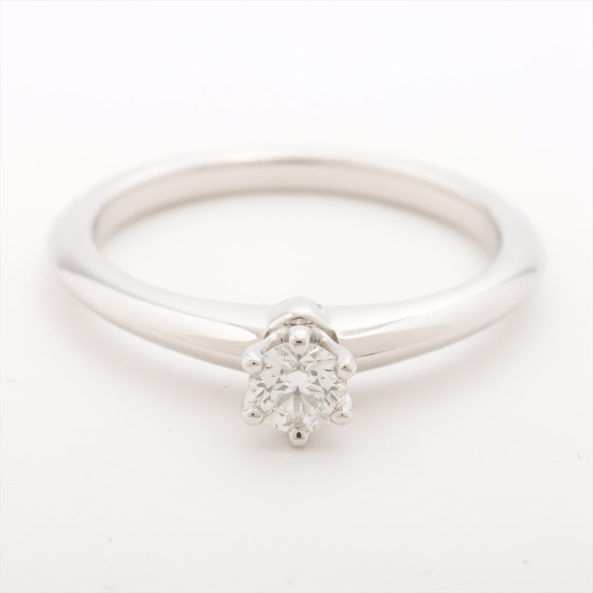 Tiffany Solitaire diamond rings Pt950 4.4g D0.22