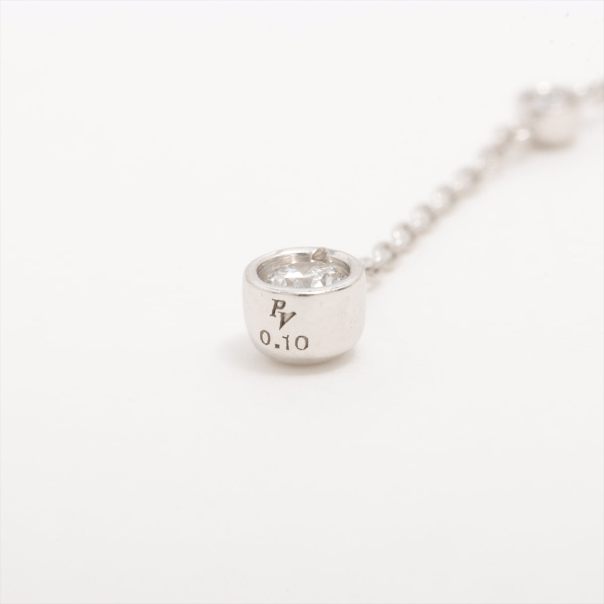 Ponte Vecchio diamond Piercing jewelry K18WG 1.8g 0.10 0.10