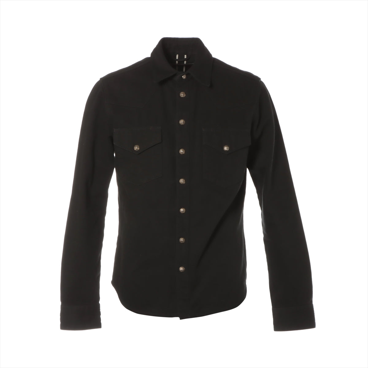 Chrome Hearts Cross ball Shirt Cotton JVP size SM Black × Silver Western shirt jacket