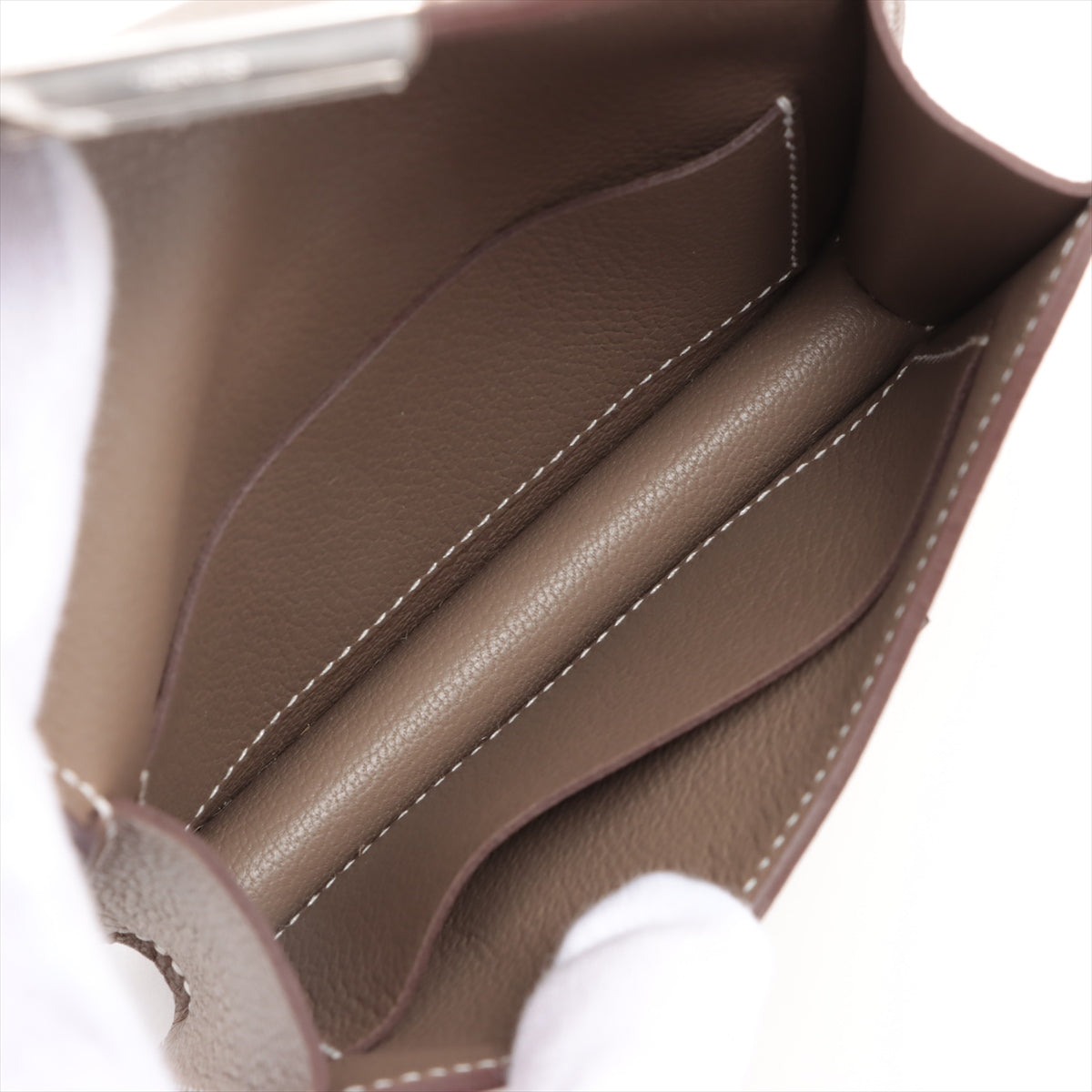 Hermès Constance Slim Ever color Compact Wallet Etoupe Silver Metal fittings B: 2023