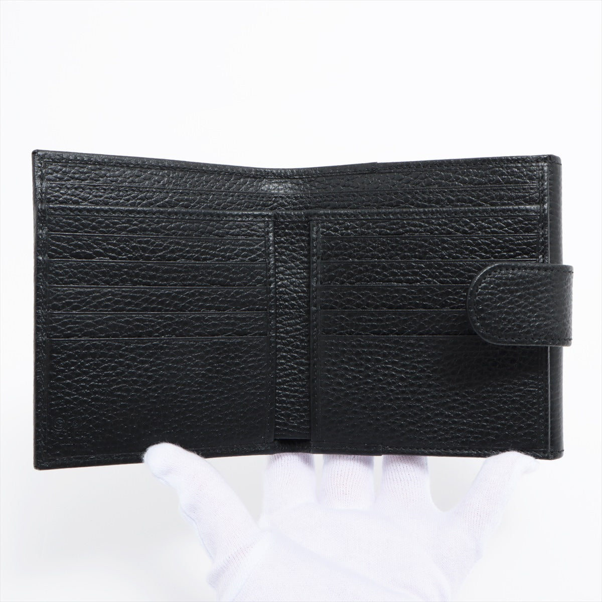 Gucci Interlocking G 615525 Leather Compact Wallet Black