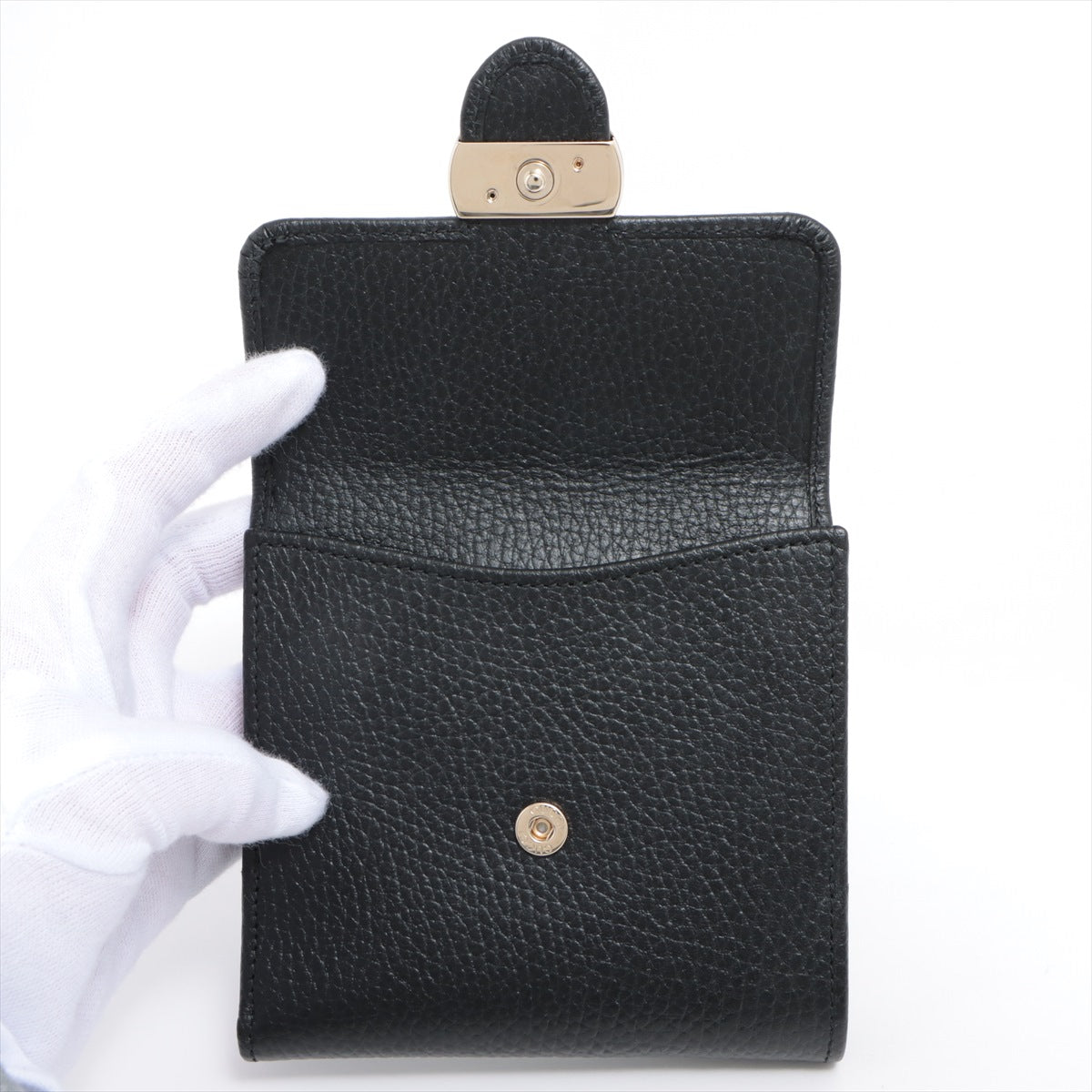 Gucci Interlocking G 615525 Leather Compact Wallet Black