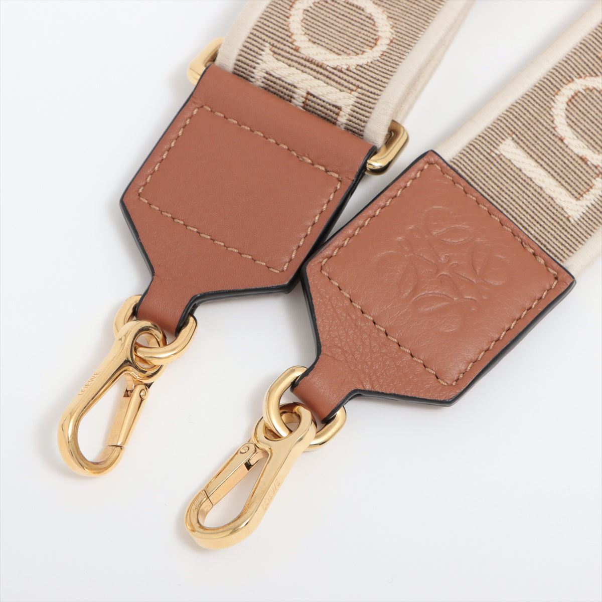 Loewe Anagram Shoulder strap Canvas & leather Beige