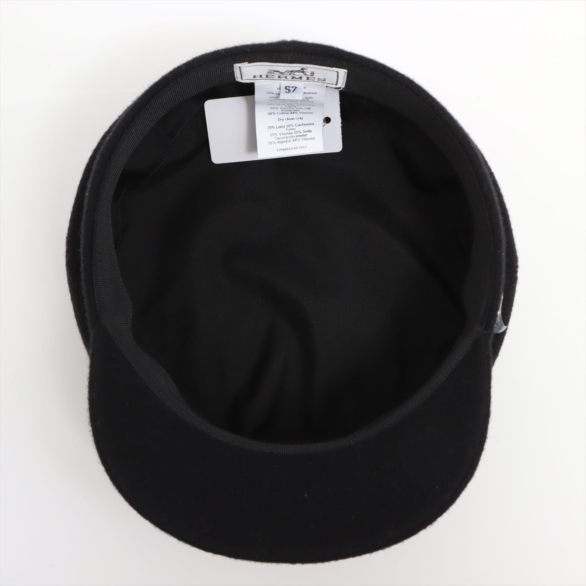 Hermès Newsboy cap 57 Wool & cashmere Black