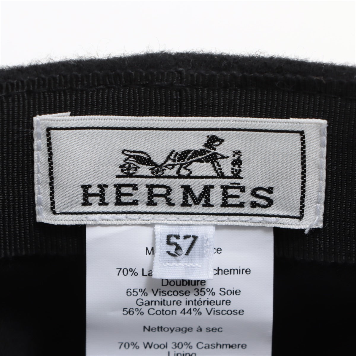 Hermès Newsboy cap 57 Wool & cashmere Black