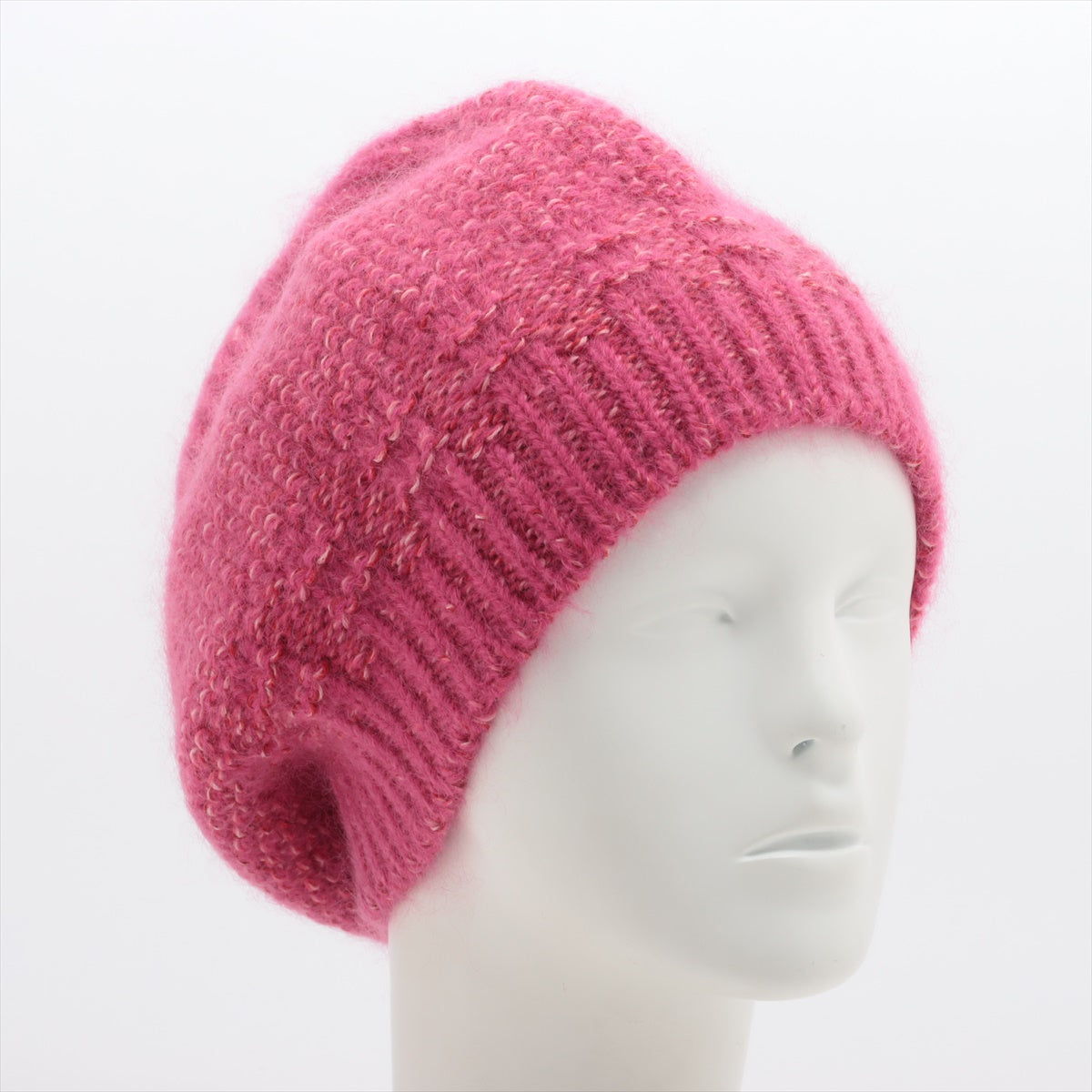 Chanel Beanie 09A Knit cap Mohair x wool x nylon Pink