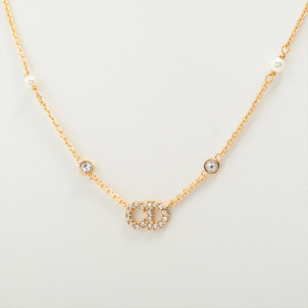 CHRISTIAN DIOR Crystal Clair D Lune Necklace Gold 1310031 | FASHIONPHILE