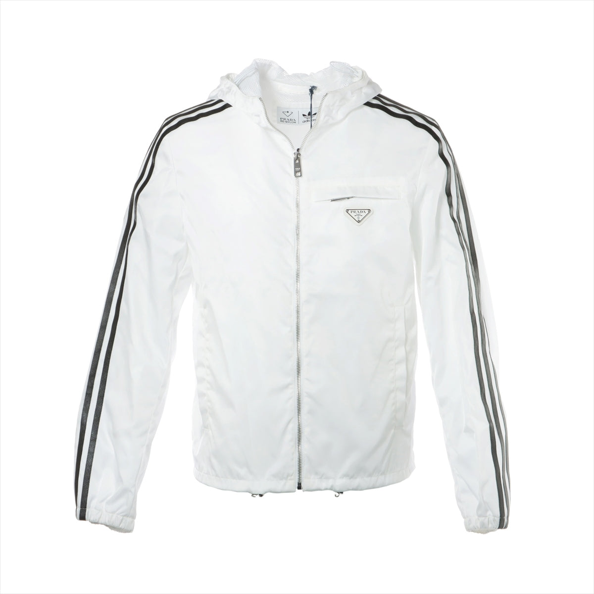 Prada x Adidas Triangle logo 21AW Nylon Jacket 44 Men's White RE 