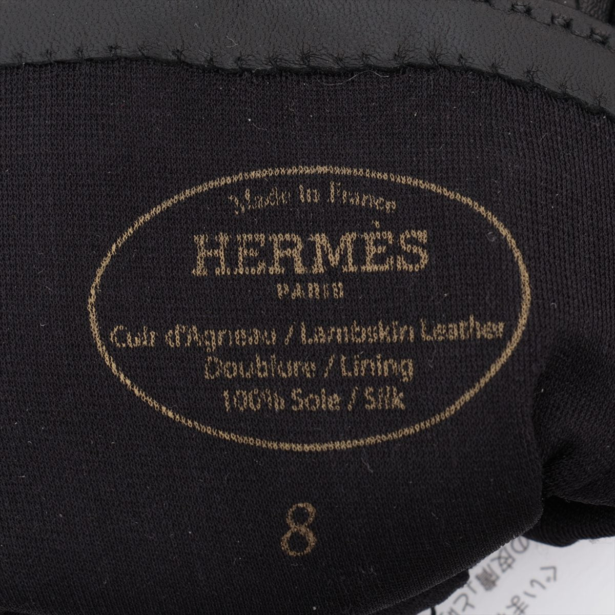 Hermès Kelly Gloves 8 Lambskin Black Grove