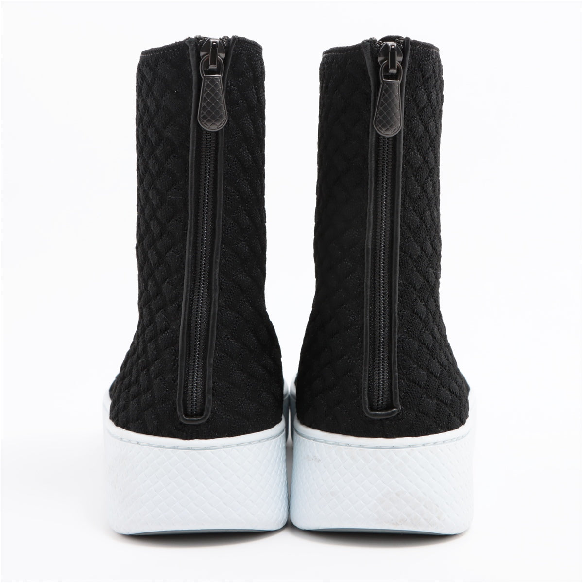 Bottega Veneta Intrecciato Leather x fabric Short Boots 37.5 Ladies' Black