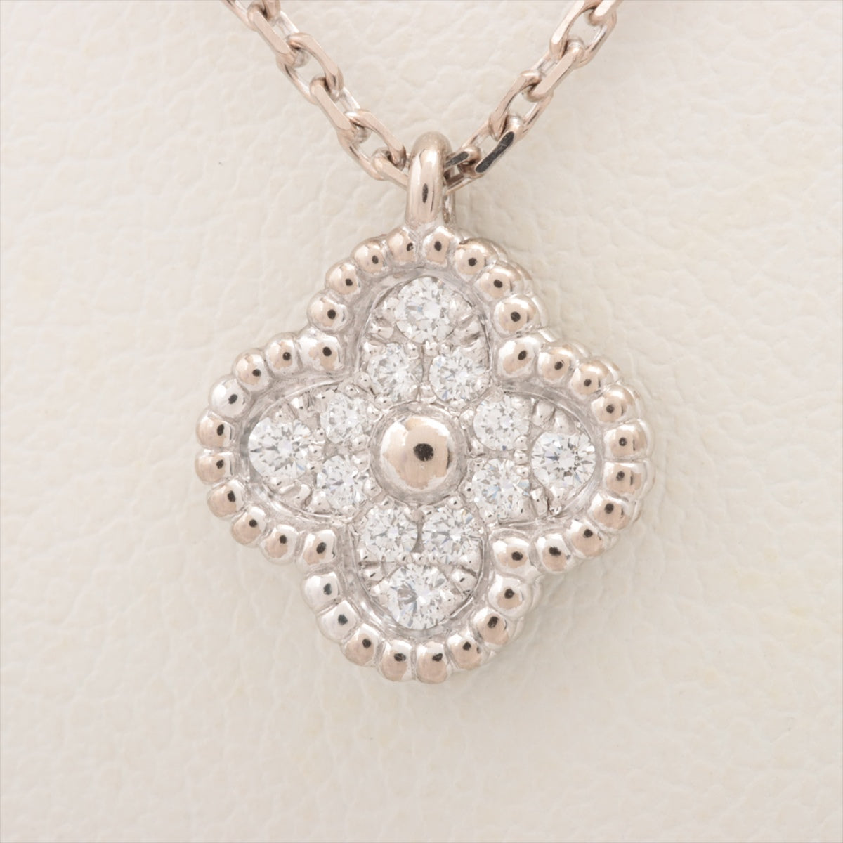 Van Cleef & Arpels Sweet Alhambra diamond Necklace 750(WG) 3.4g
