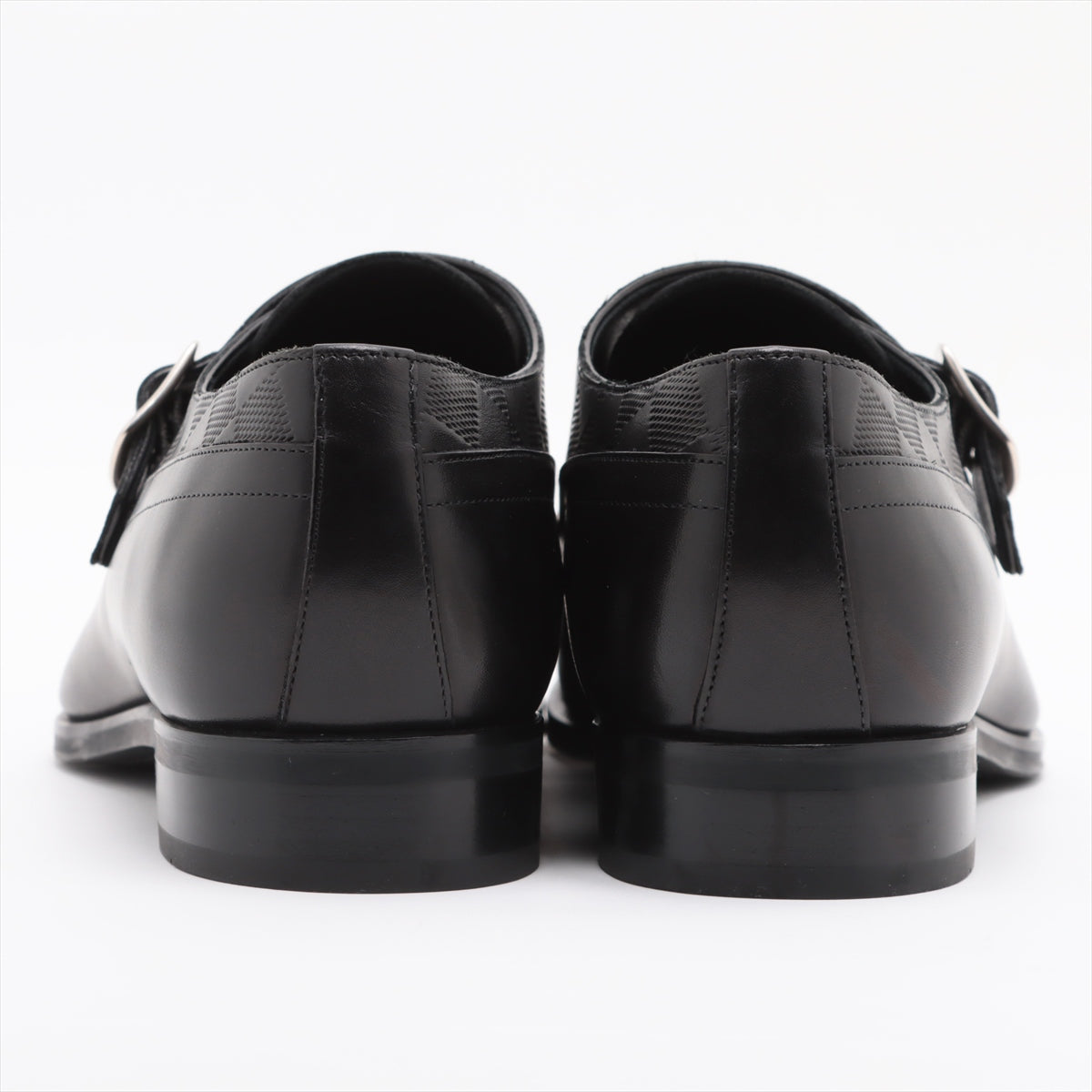 Louis Vuitton 17 years Leather Leather shoes 6 Men's Black ST0137 Damier Single monk strap