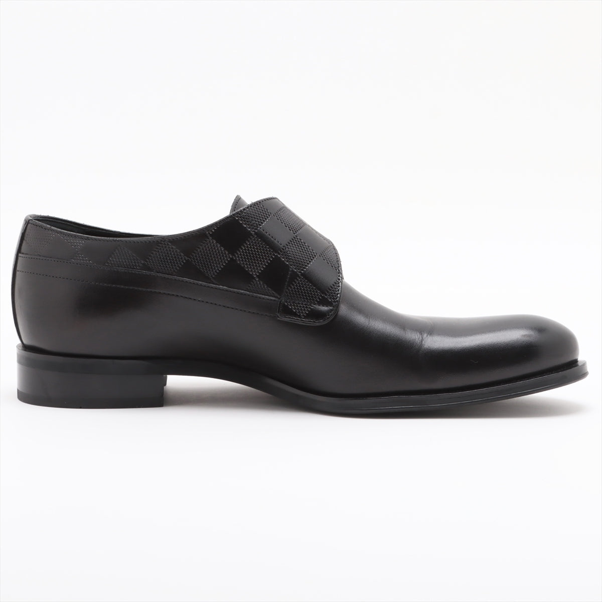 Louis Vuitton 17 years Leather Leather shoes 6 Men's Black ST0137 Damier Single monk strap