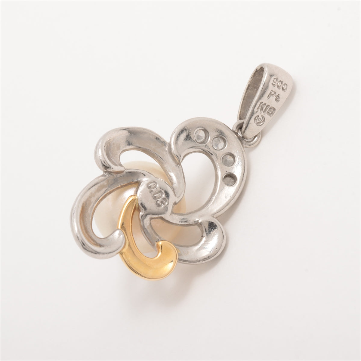 TASAKI Pearl diamond Necklace top K18(YG)×Pt900 3.9g 0.03 Approx. 8.0mm