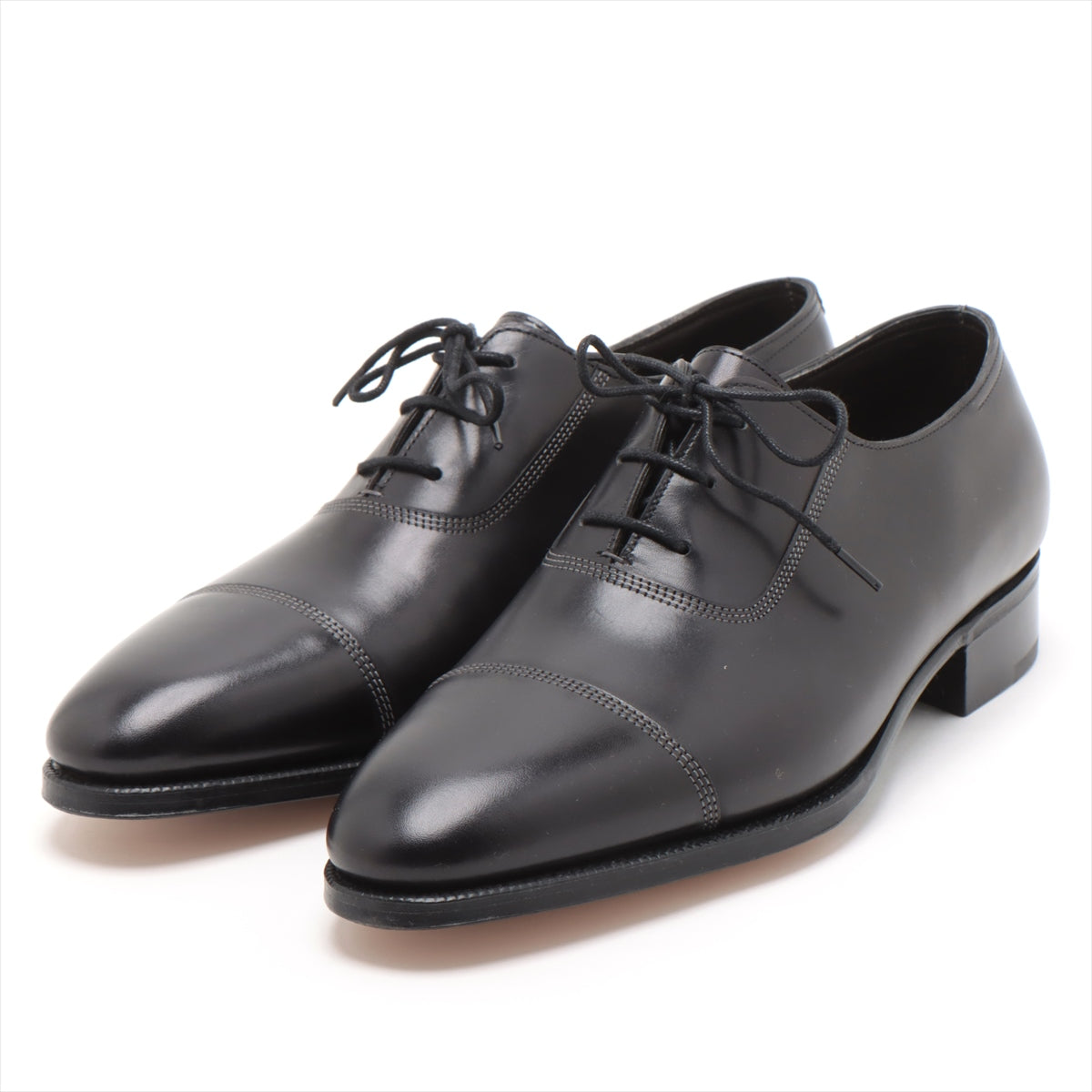 John Lobb Leather Leather shoes 7 1/2 Men's Black Straight tip Comes with genuine shoe keeper