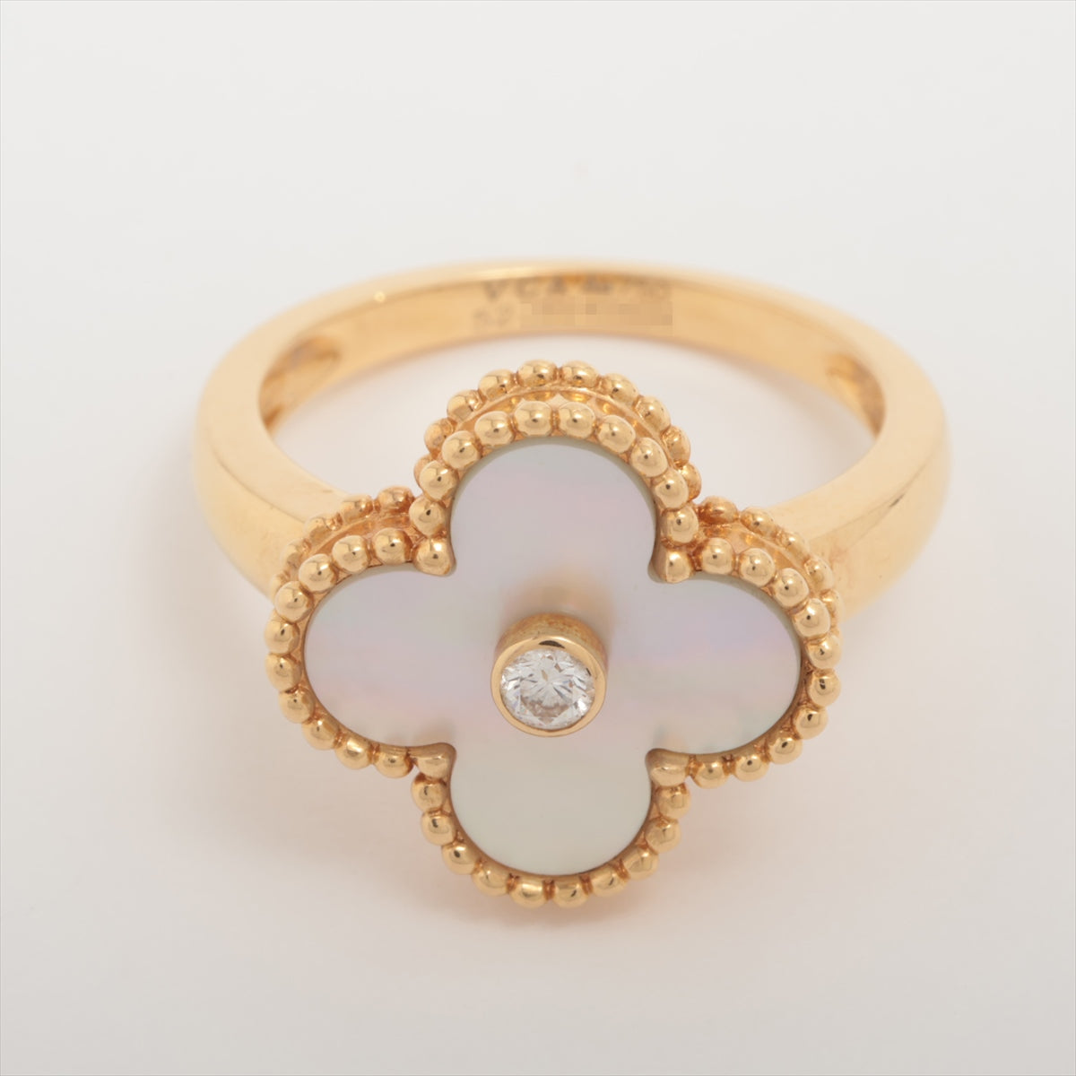 Van Cleef & Arpels Vintage Alhambra shells diamond rings 750(YG) 5.9g 52