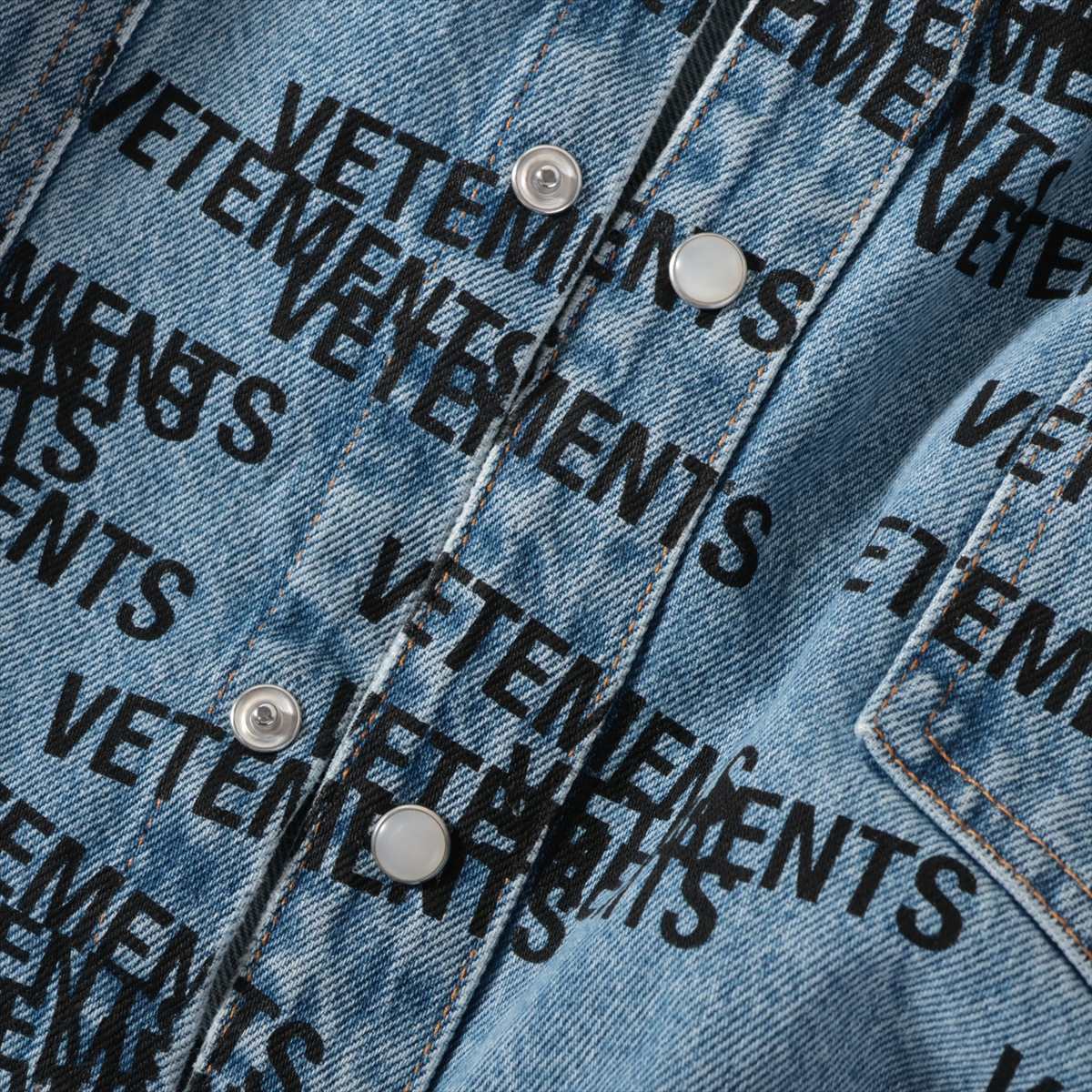 Vetements Cotton Denim shirt S Men's Blue  UE54SH140N