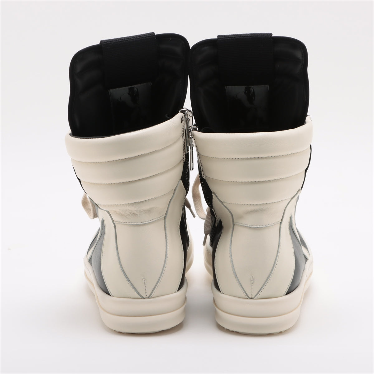 Rick Owens Geobasket Leather High-top Sneakers 43 Men's Black × White 3621 Is there a replacement string
