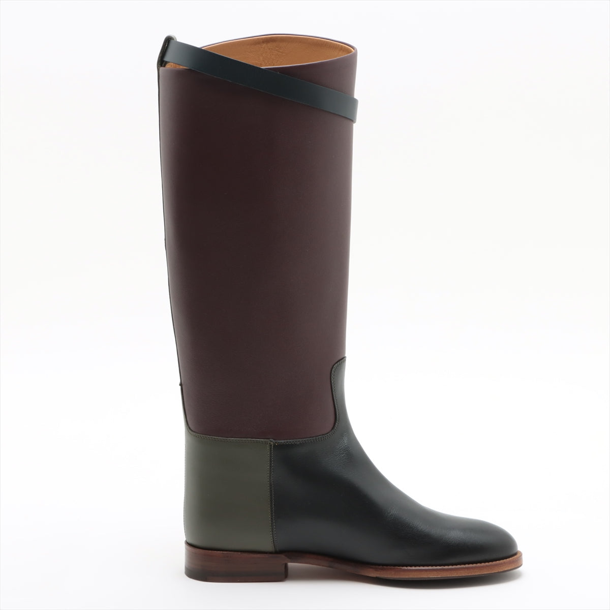 Hermès Leather Long boots 36 Ladies' Multicolor jumping Kelly metal fittings