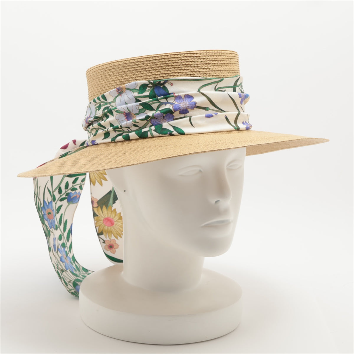 Gucci Flower Hat M/57 Other Natural 454667 pulp Cancan hat  Straw hat Scarf