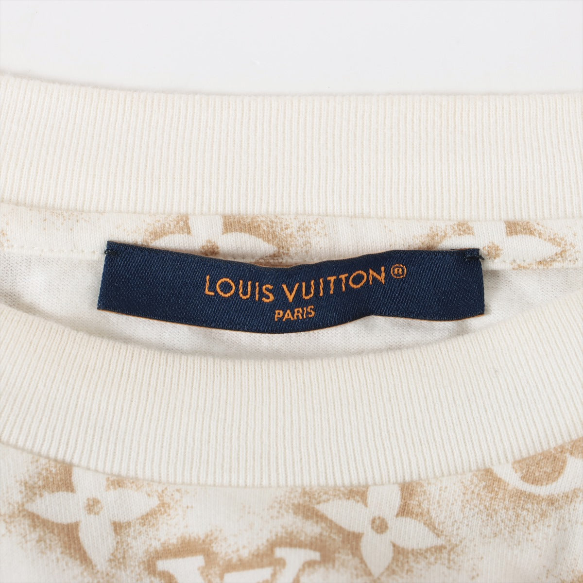 Louis Vuitton 23AW Cotton T-shirt S Men's Beige x white  Monogram INSIDE OUT RM232M