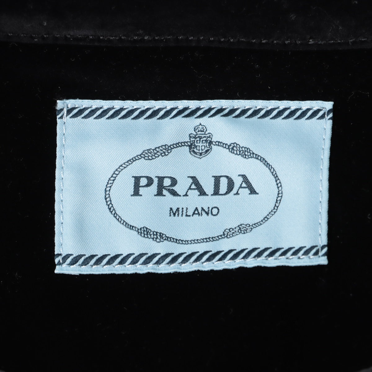 Prada Triangle logo 23 years Cotton & rayon Jacket 36 Ladies' Black  velvet denim blouson GFB295