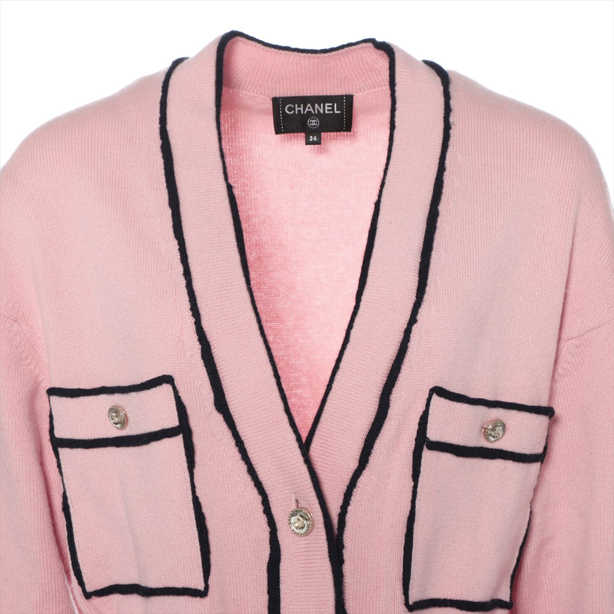 Chanel Cashmere Cardigan 34 Ladies' Pink  belted P70795K10083