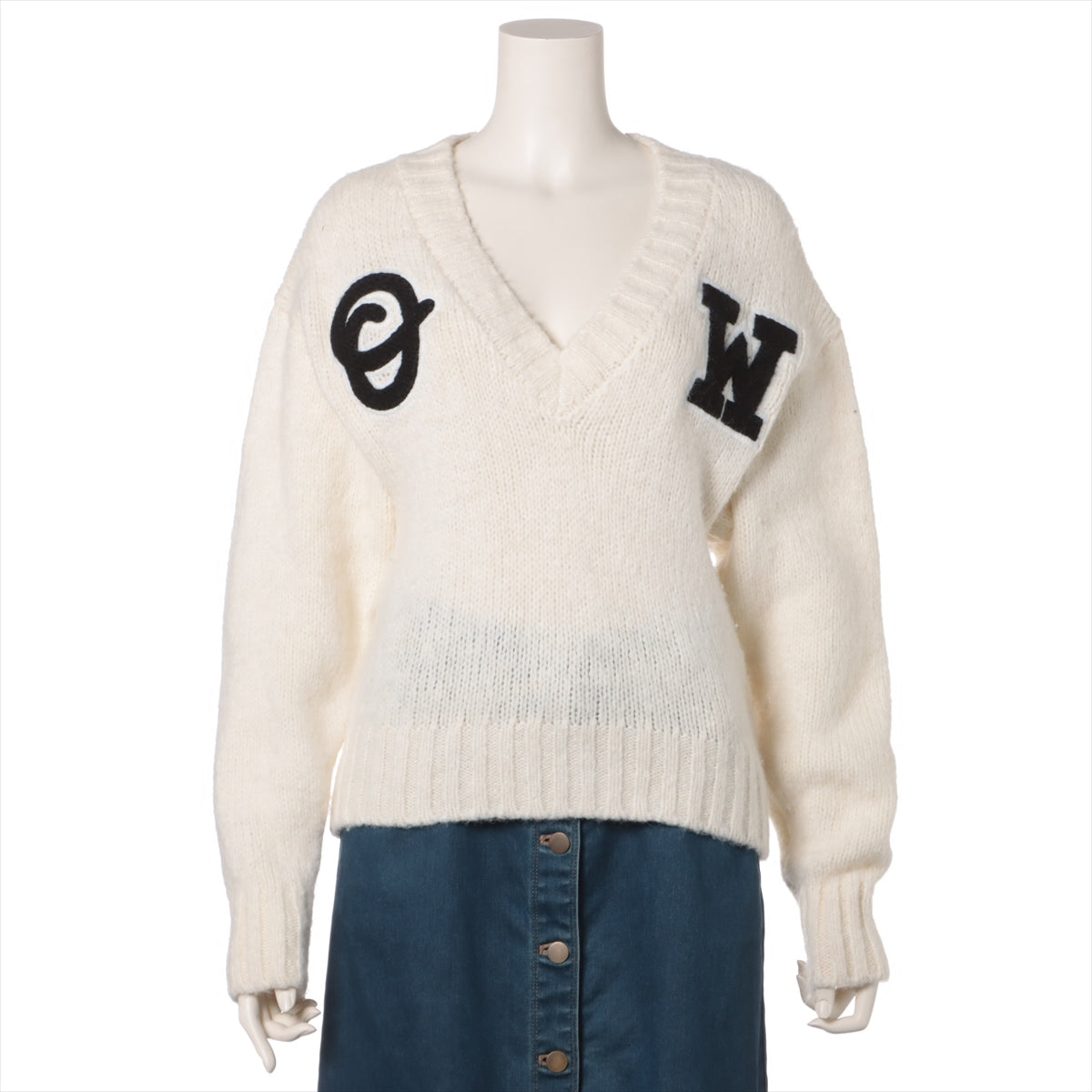 Off-White Alpaca x nylon x wool Knit 38 Ladies' White  OWHD014E20KNI001
