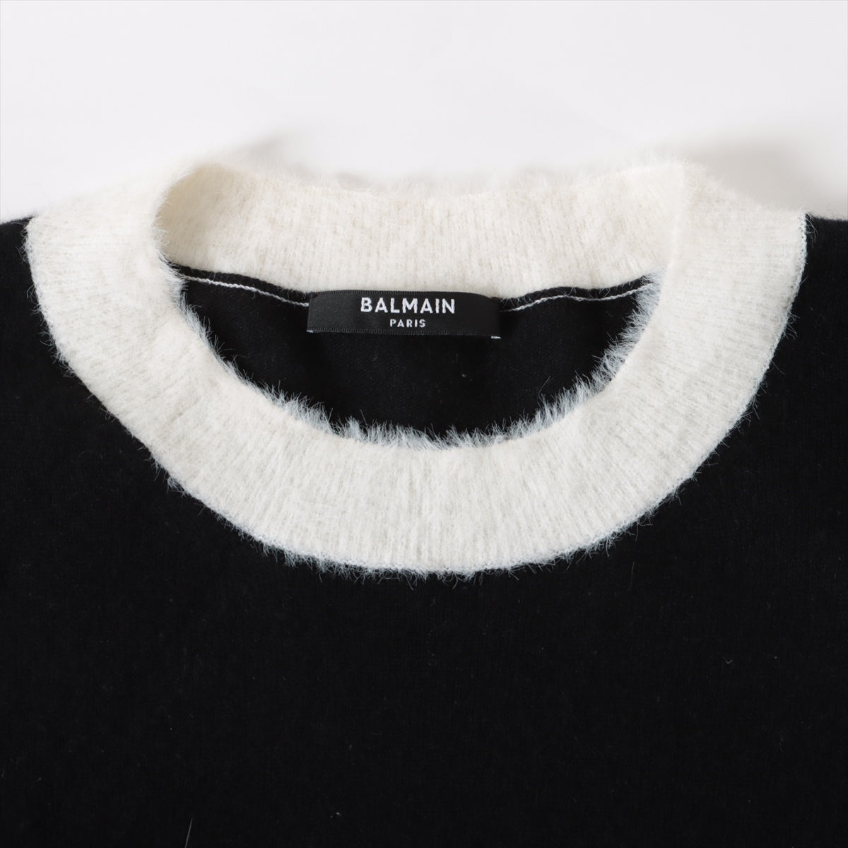 Balmain Wool x nylon x cashmere Knit 36 Ladies' Black × White
