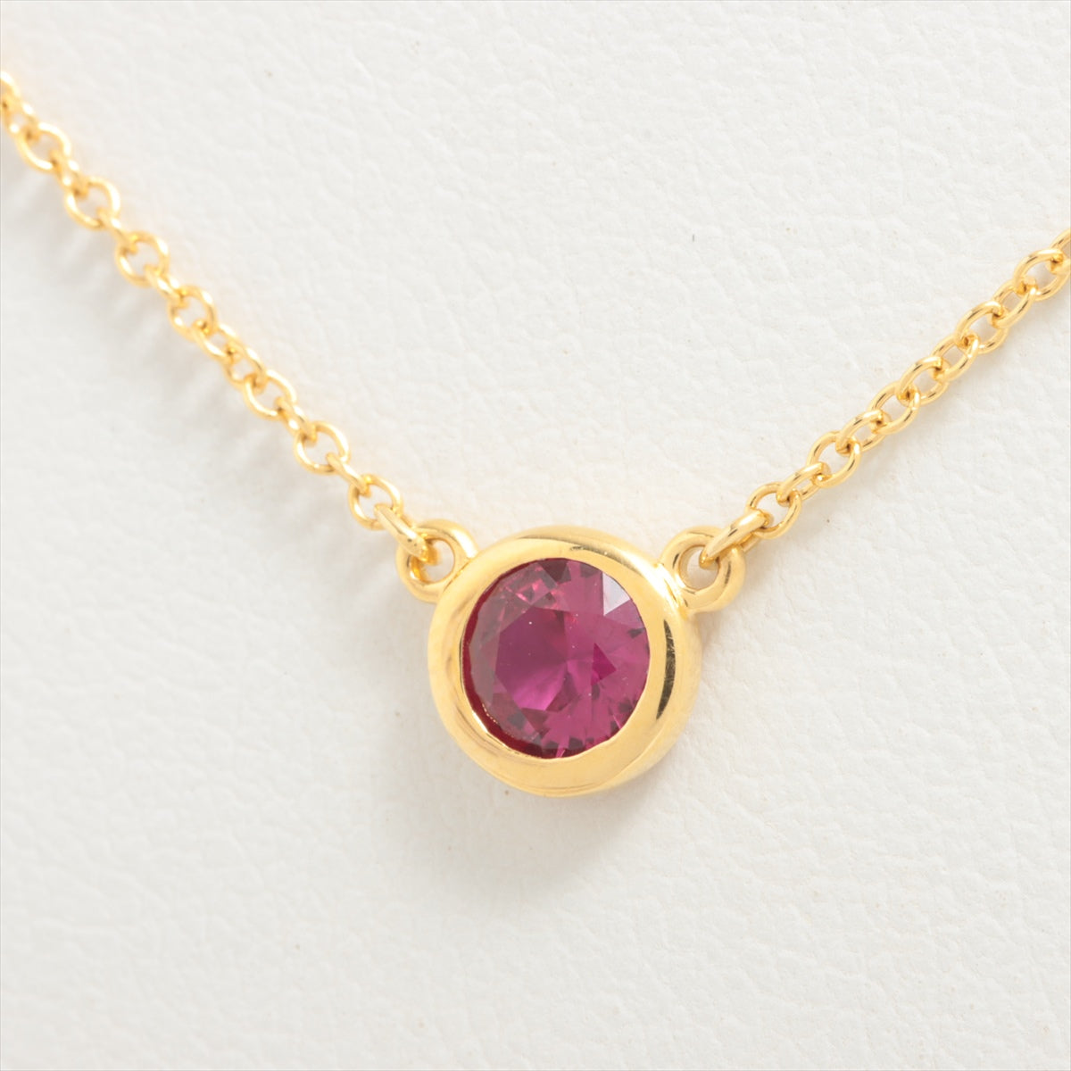 Tiffany Kolor By the Yard Ruby Necklace 750(YG) 2.0g Approximately 5.52 mm in diameter