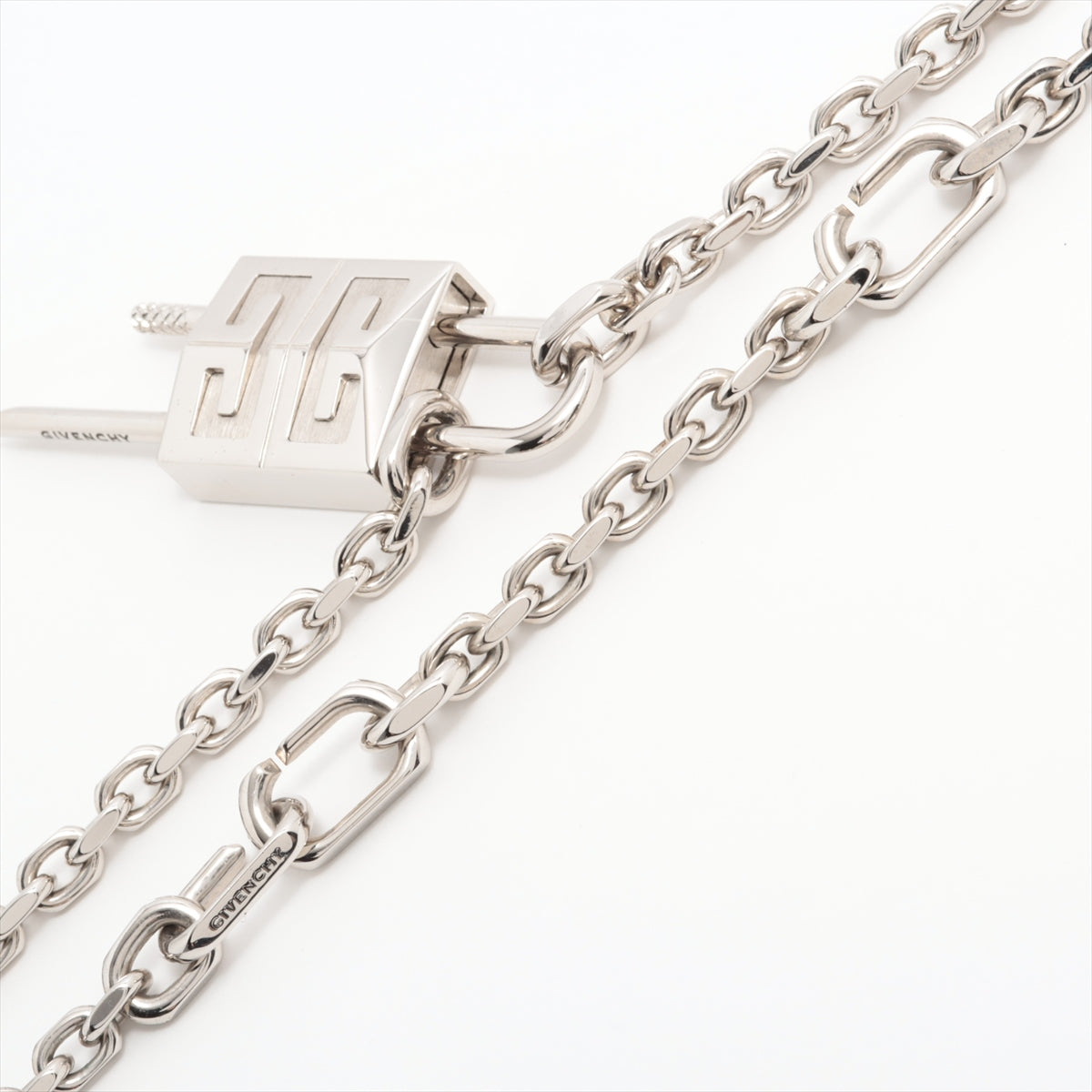 Givenchy Padlock Chain Necklace GP Silver