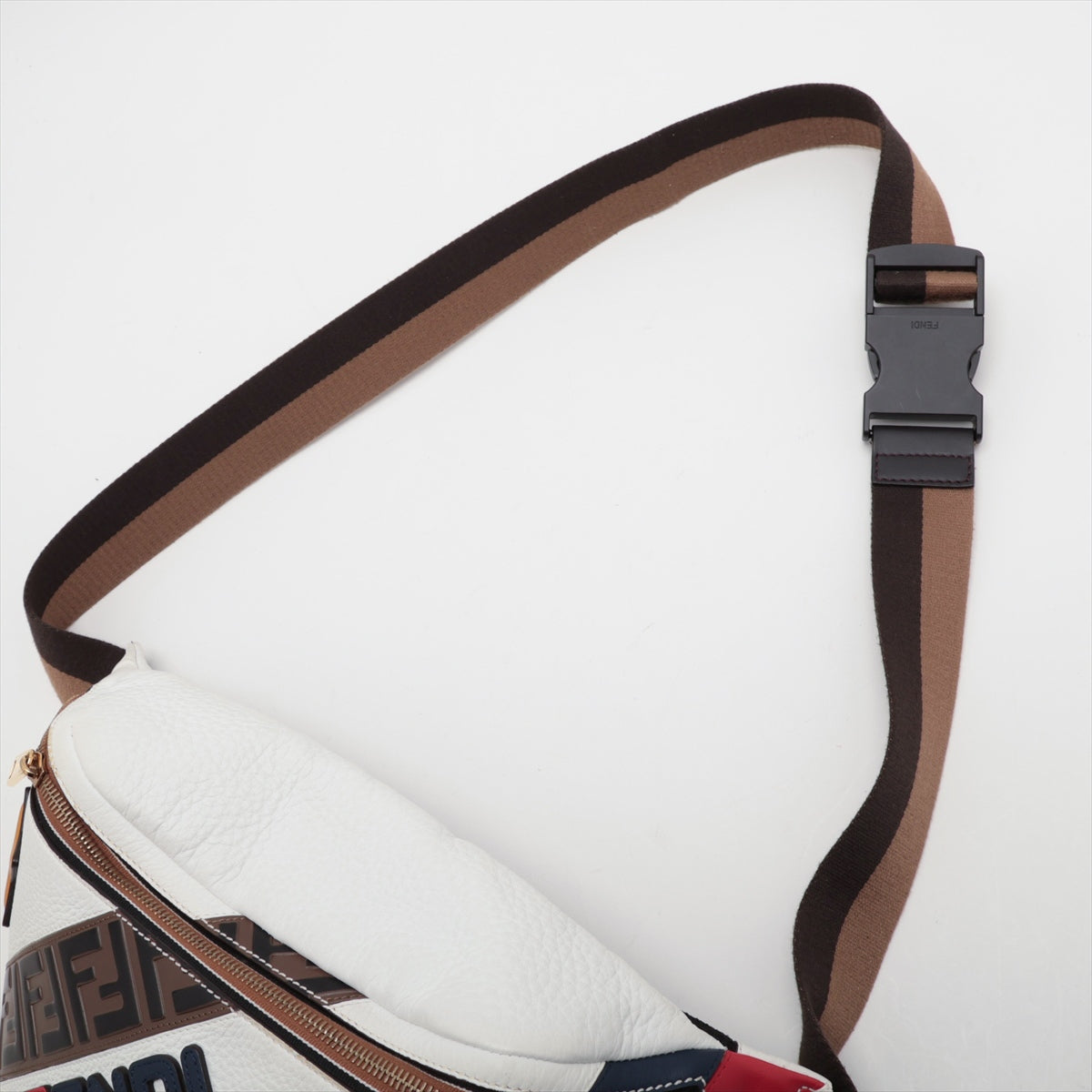 FENDI × FILA ZUCCa Leather Waist bag Multicolor 7VA434