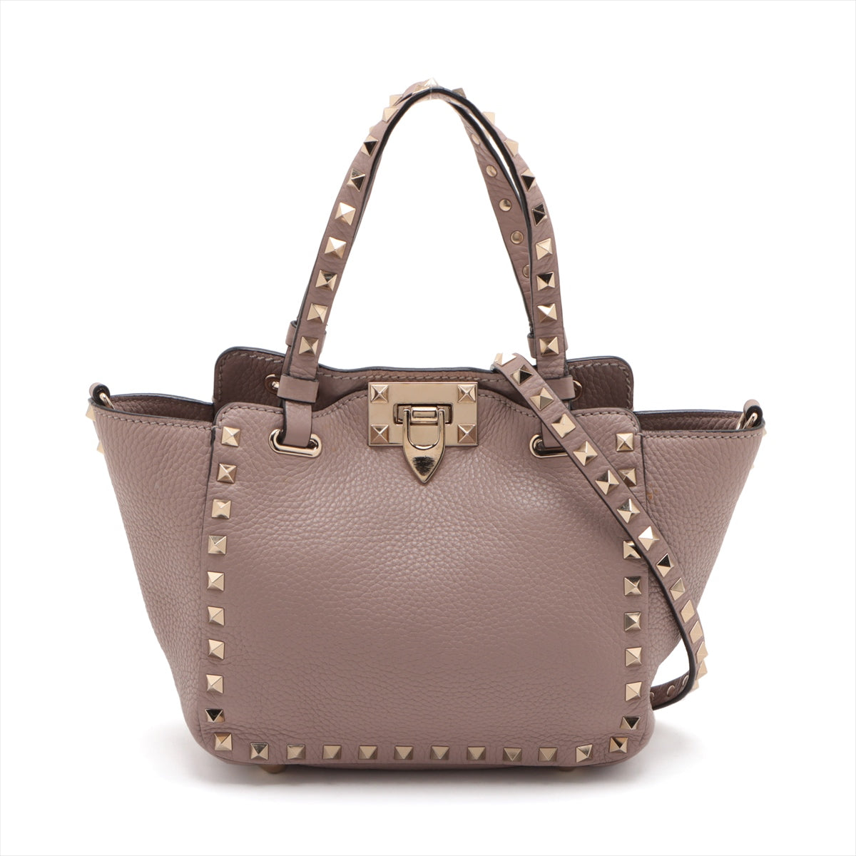 Valentino Garavani Rock Studs leather x studs 2way handbag Pink