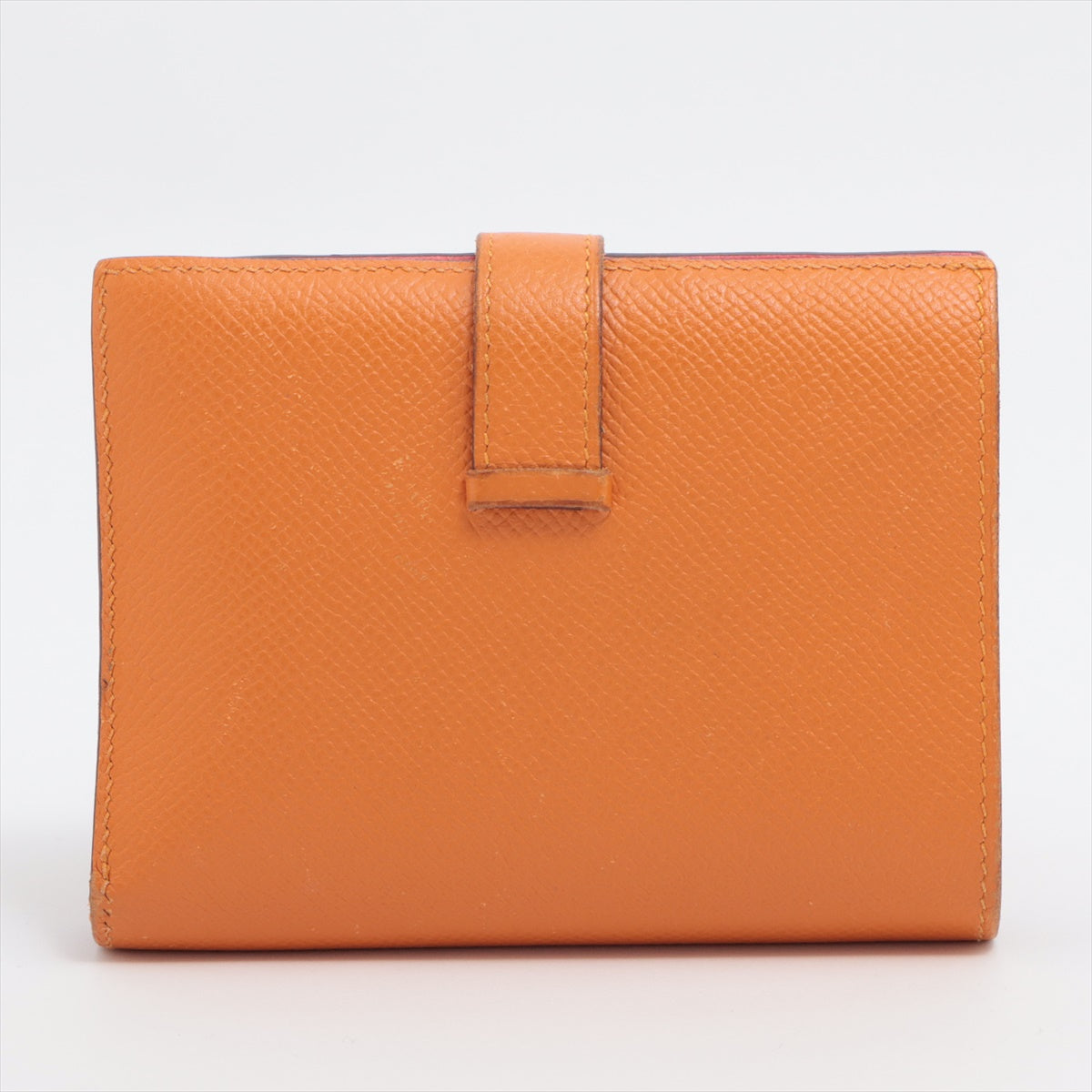 Hermès Bearn Compact Veau Epsom Compact Wallet Pink x orange Silver Metal fittings C: 2018
