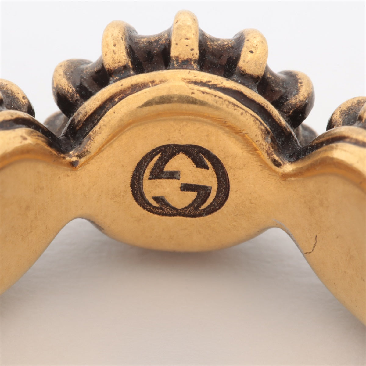 Gucci Cat head rings 16 GP×inestone Gold
