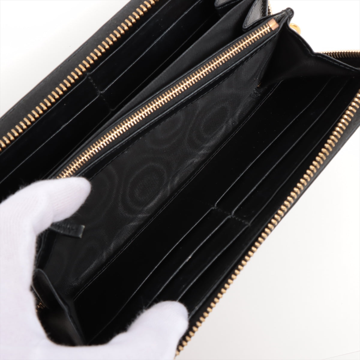 Gucci GG Matrasse 723784 Leather Round-Zip-Wallet Black