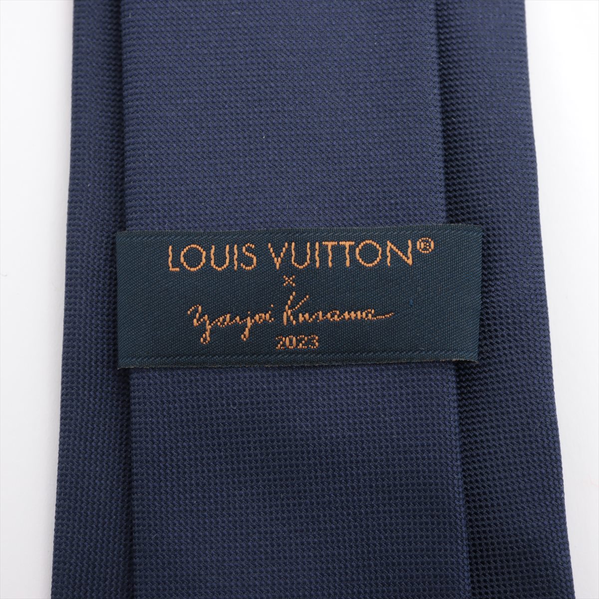 Louis Vuitton x Yayoi Kusama MR0273 Necktie Silk Navy blue M78364 Cravat Pumpkin