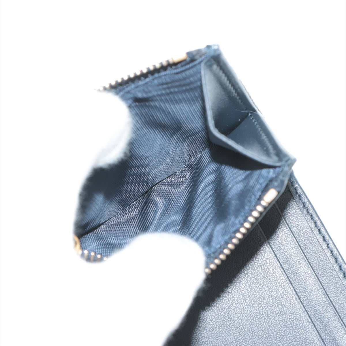 DIOR Oblique Saddle Canvas & leather Compact Wallet Navy blue