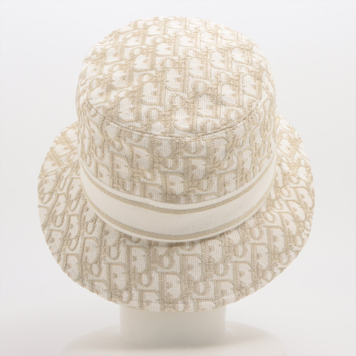 DIOR Oblique Hat 58 Polyester x cotton x rayon White x gold 21DOB923X136