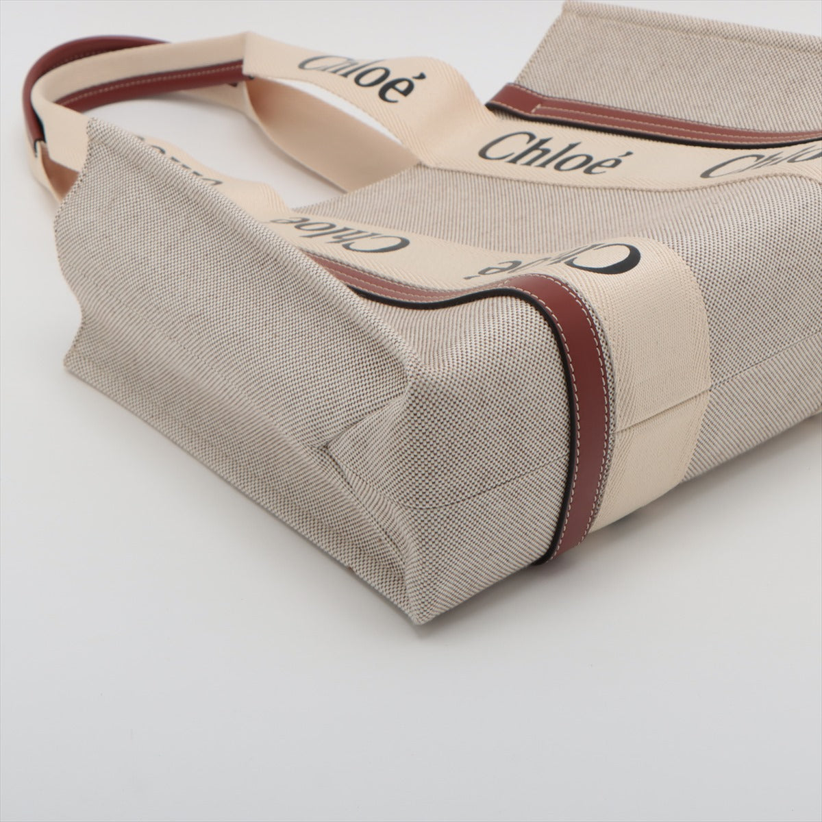Chloe woody Medium Canvas & leather Tote bag Brown