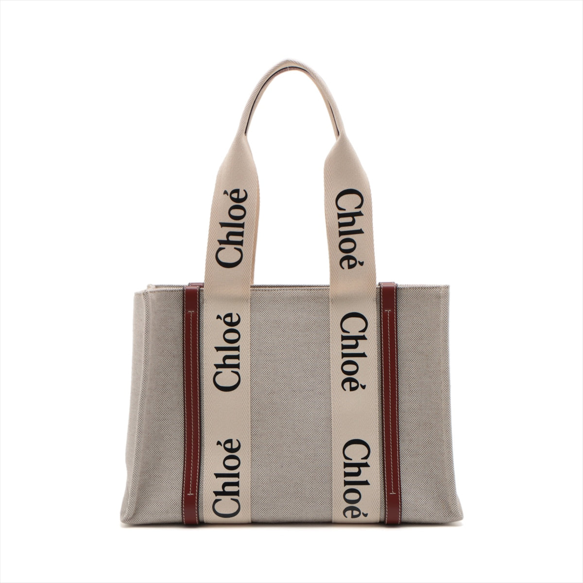 Chloe woody Medium Canvas & leather Tote bag Brown