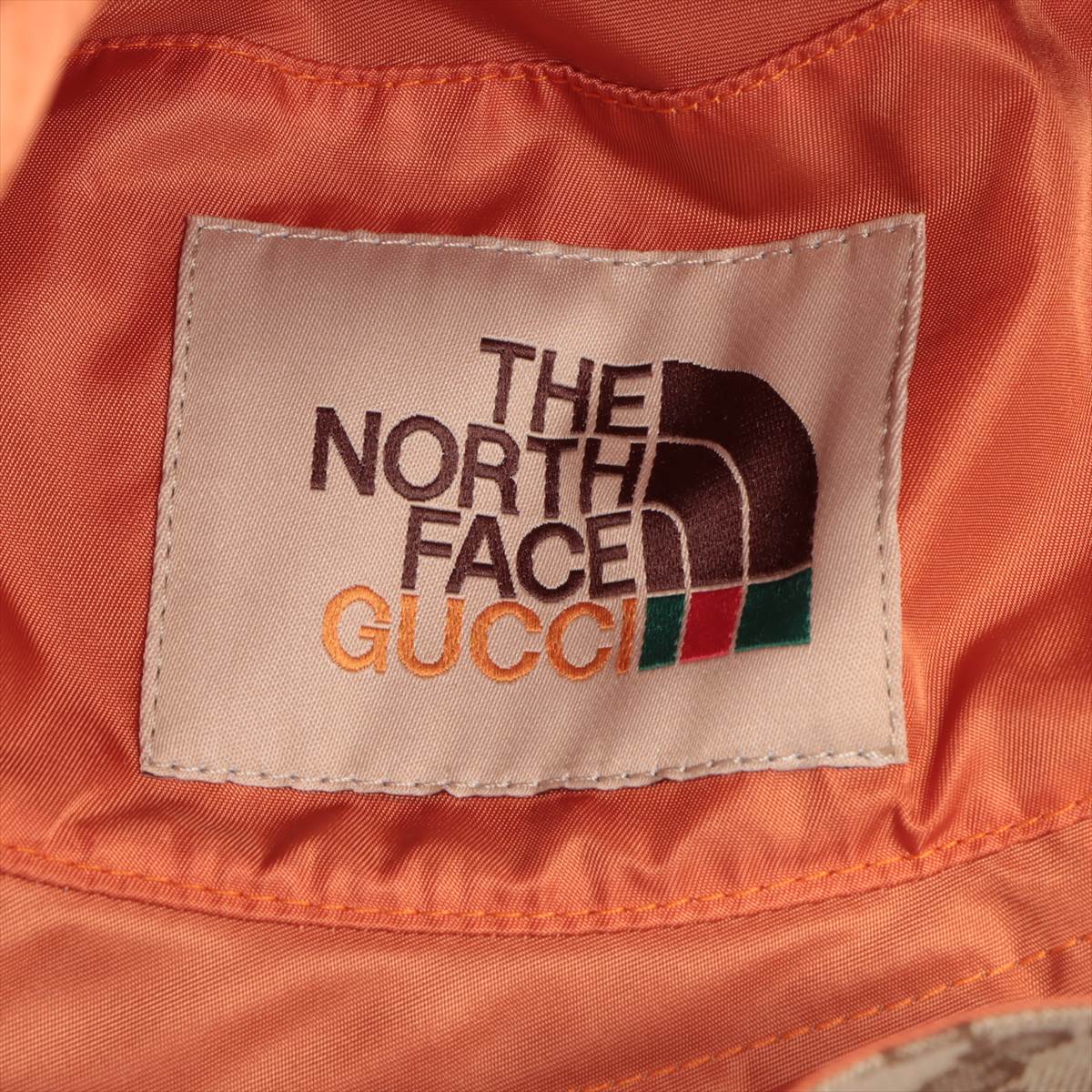 Gucci x North Face 672151 4HAJN GG Canvas Hat M Cotton x polyester x nylon Beige x orange