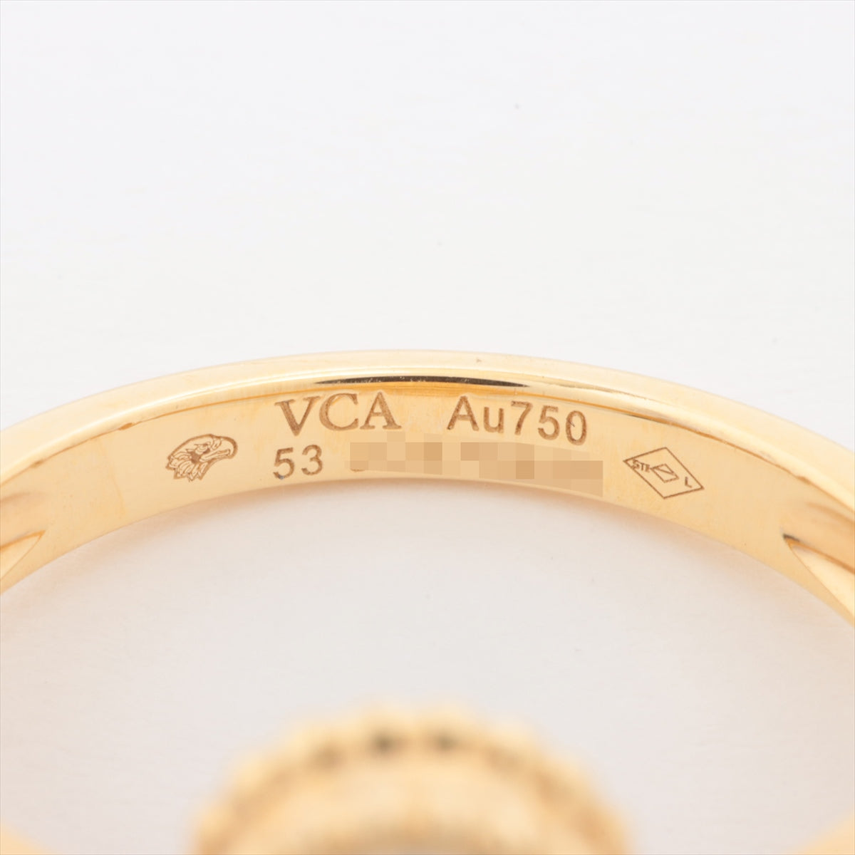 Van Cleef & Arpels Vintage Alhambra shells diamond rings 750(YG) 6.7g 53 VCARA41153
