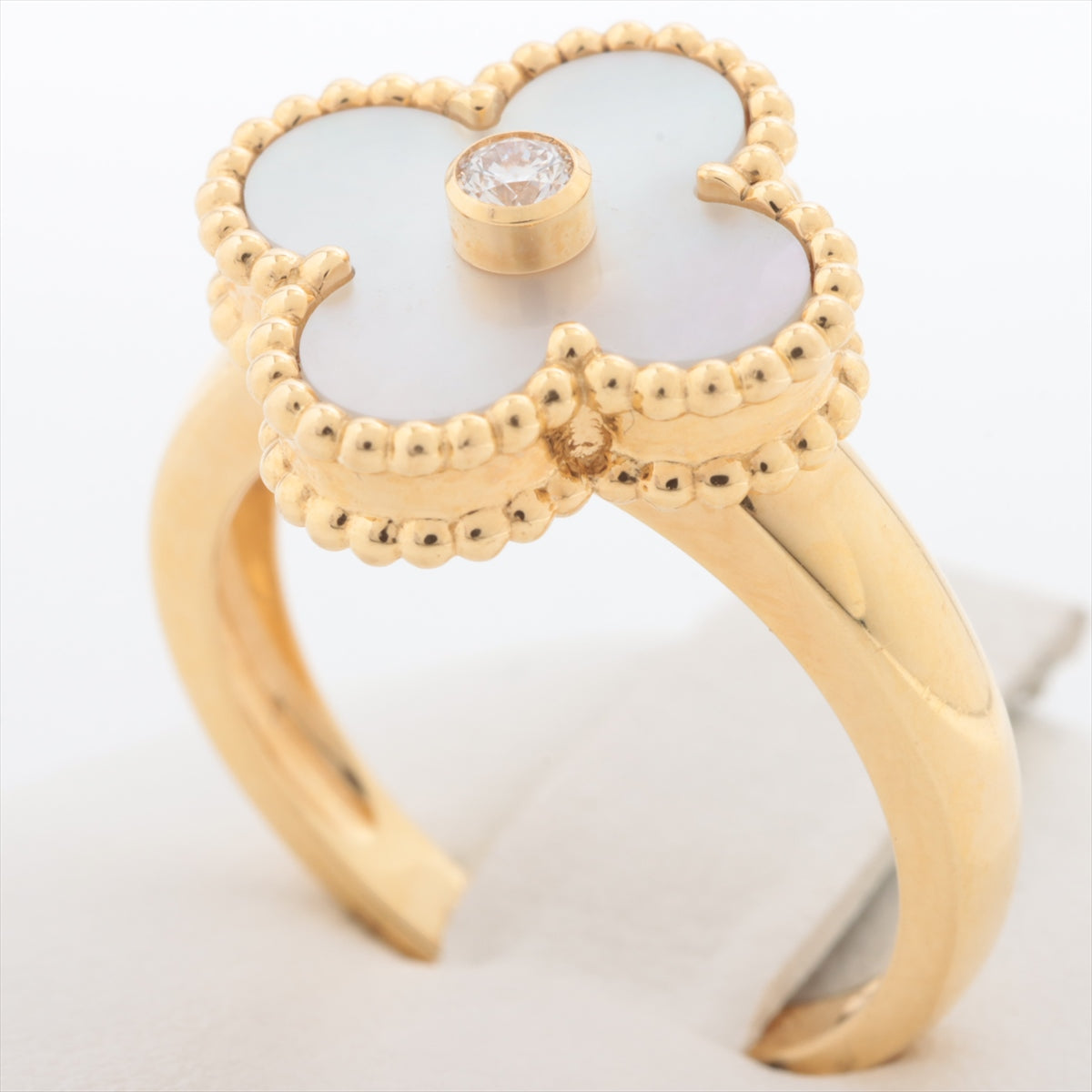 Van Cleef & Arpels Vintage Alhambra shells diamond rings 750(YG) 6.7g 53 VCARA41153