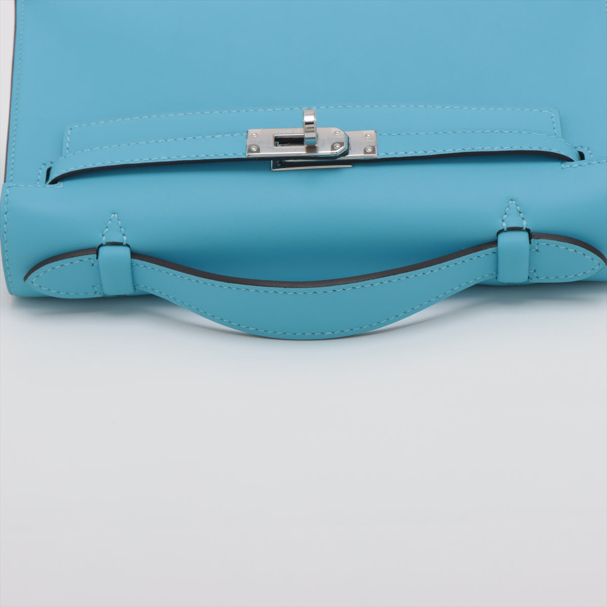 Hermès Pochette Kelly Veau Swift Blue du nord Silver Metal fittings B: 2023