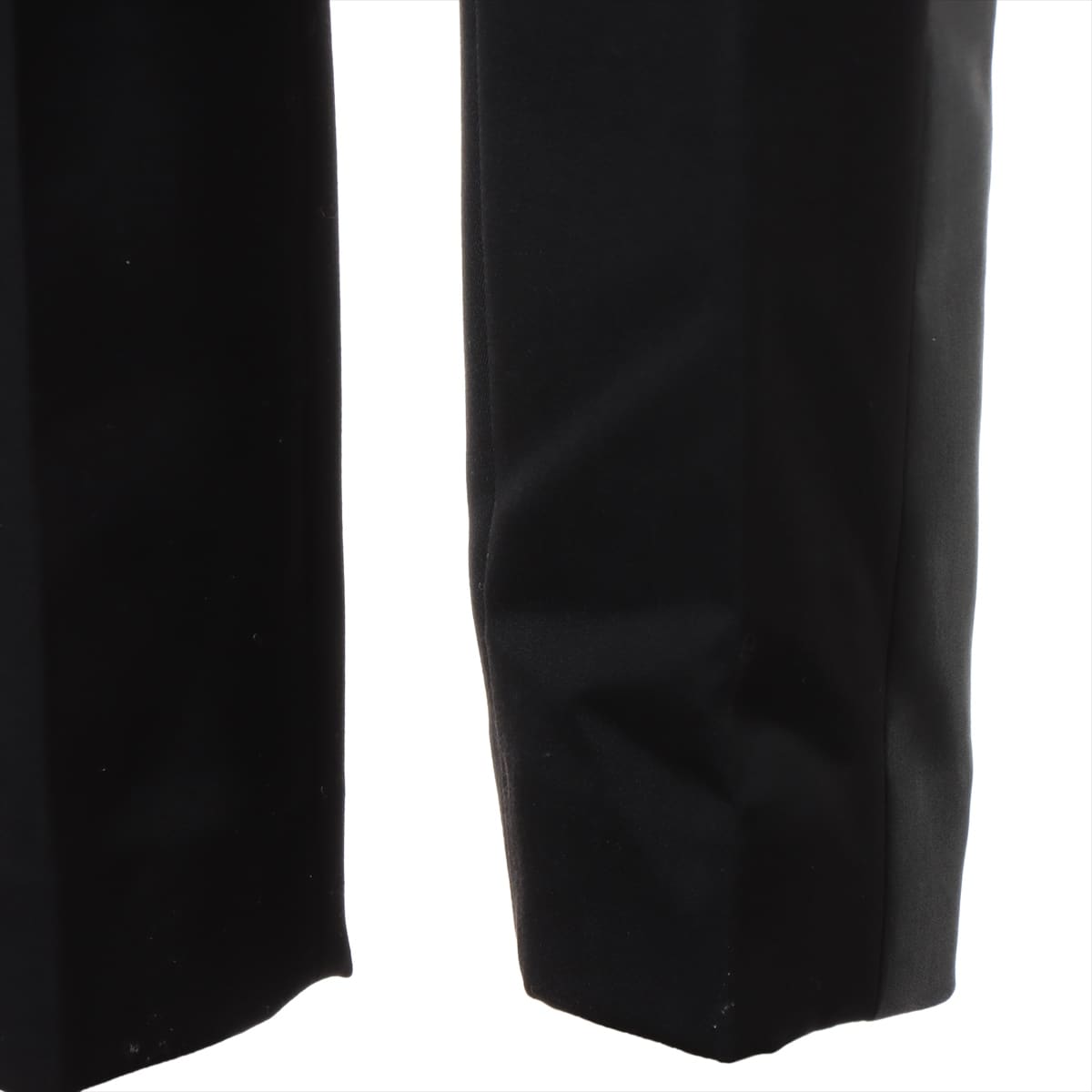 Louis Vuitton 21AW wool x rayon Slacks 34 Black  tuxedo cigarette pants leather strap RW212B 1A9B48