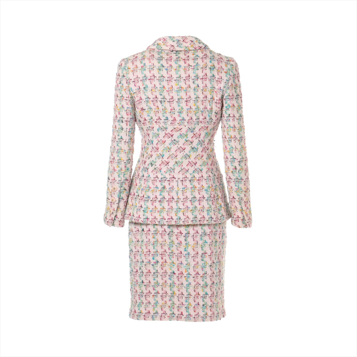 Chanel Coco Button 95P Cotton & wool Setup 36 Ladies' Pink  Tweed