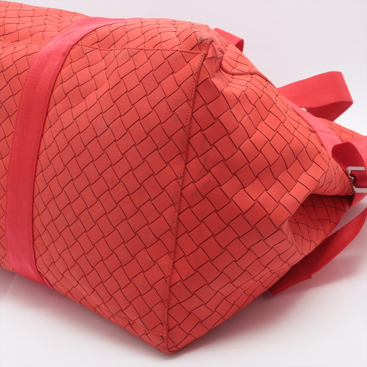 Bottega Veneta Intrecciato Nylon & leather Tote bag Red with pouch